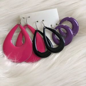 Multicolored 3 earring set